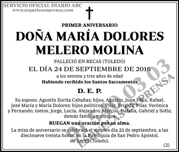 María Dolores Melero Molina